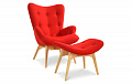 Кресло с оттоманкой Contour, красный