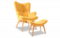 Кресло с оттоманкой Contour, желтый